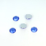 Plastic Flat Back Foiled Rose Cut Rhinestone - Round 07MM SAPPHIRE