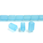 Glass Bead Table Polished - 08x4MM MATTE AQUA