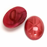 Glass Medium Dome Lampwork Cabochon - Oval 25x18MM STAR RUBY