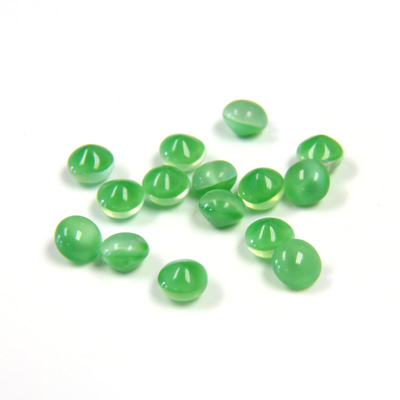 Glass Point Back Buff Top Stone Opaque Doublet - Round 20SS GREEN MOONSTONE