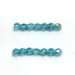 Czech Glass Fire Polished Bead - Bicone 04MM AQUA AB