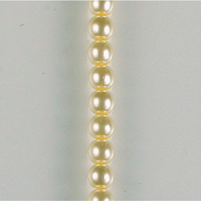 Czech Glass Pearl Large Hole Bead - Round 04MM CREME 70414