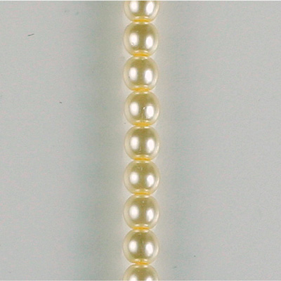 Czech Glass Pearl Large Hole Bead - Round 04MM CREME 70414