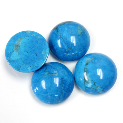 Gemstone Cabochon - Round 15MM HOWLITE DYED TURQUOISE