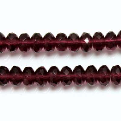 Czech Glass Fire Polish Bead - Rondelle Donut 07x4MM AMETHYST