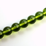 Czech Pressed Glass Bead - Smooth Round 10MM OLIVINE