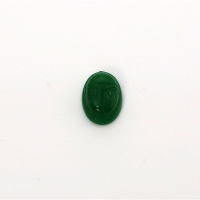 German Plastic Flat Back Scarab - Oval 10x8MM CHRYSO