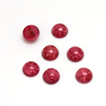 Glass Medium Dome Lampwork Cabochon - Round 07MM STAR RUBY
