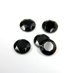Gemstone Flat Back Stone with Faceted Top and Table - Round 09MM BLACK ONYX