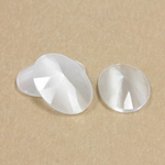 Fiber-Optic Flat Back Cabochon - Rauten Rose Oval 18x13MM CAT'S EYE WHITE
