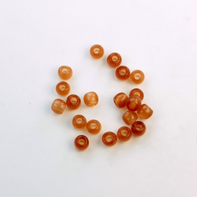 Czech Pressed Glass Large Hole Bead - Round 04MM CORNELIAN