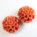 Plastic No-Hole Flower - 4 Layer  25MM PUMPKIN