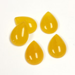 Gemstone Flat Back Cabochon - Pear 14x10MM QUARTZ DYED #38 AMBER