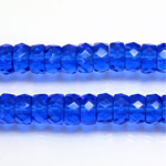 Czech Glass Fire Polished Bead - Rondelle 08x4MM SAPPHIRE