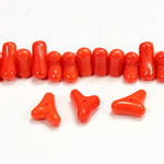 Czech Pressed Glass Bead -Tri-Y 11x9MM CORAL