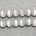 Fiber-Optic Synthetic Bead - Cat's Eye Smooth Round 08MM CAT'S EYE WHITE