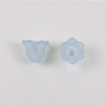 German Plastic Flower with Hole - Bell Shape 14x12MM MATTE LT SAPPHIRE