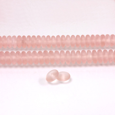 Czech Pressed Glass Bead - Smooth Rondelle 6MM MATTE ROSALINE