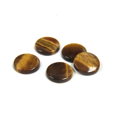 Gemstone Flat Back Single Bevel Buff Top Stone - Round 09MM TIGEREYE