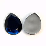Plastic Flat Back Foiled Rose Cut Rhinestone - Pear 25x18MM MONTANA