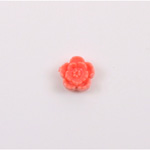 Plastic Carved No-Hole Flower - Round  09MM CORAL