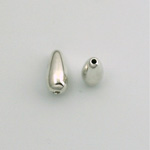 Metalized Plastic Smooth Bead - Pear 12x6MM SILVER
