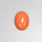 Plastic Flat Back Opaque Cabochon - Oval 25x18MM BRIGHT TANGERINE