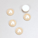 Glass Medium Dome Cabochon Pearl Spray Finish - Round 10MM LT ROSE