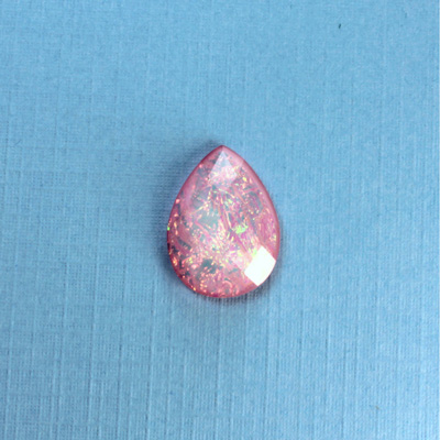 Plastic Flat Back Faceted Cabochons - Rauten Rose - Stone - Pear 18x13MM OPAL ROSE DYED