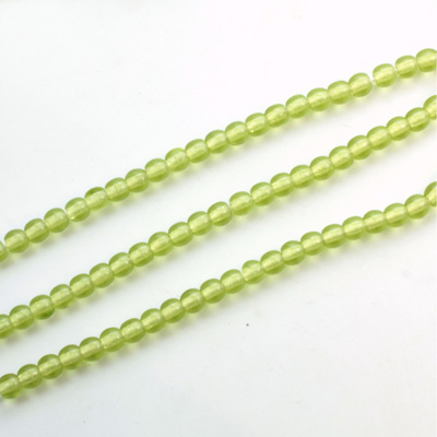 Czech Pressed Glass Bead - Smooth Round 03MM OLIVINE