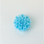 Plastic Carved No-Hole Flower - Dahlia 18MM TURQUOISE