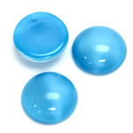 Glass Medium Dome Cabochon - Round 18MM MOONSTONE AQUA