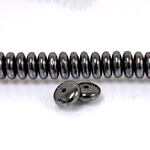 Czech Pressed Glass Bead - Smooth Rondelle 8MM HEMATITE