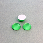 Plastic Flat Back Foiled Cabochon - Round 11MM MATTE PERIDOT