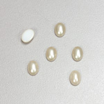 Glass Medium Dome Cabochon Pearl Spray Finish - Oval 08x6MM KISKA