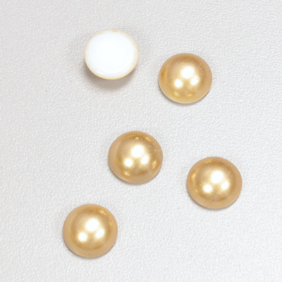 Glass Medium Dome Cabochon Pearl Spray Finish - Round 10MM GOLD