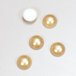 Glass Medium Dome Cabochon Pearl Spray Finish - Round 10MM GOLD