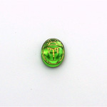 German Glass Flat Back Foiled Scarab with Gold Engraving - 10x8MM PERIDOT