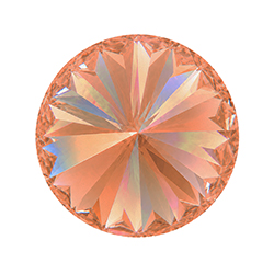 Aurora Crystal Point Back Foiled Rivoli - 14MM LT PEACH AB #3022AB