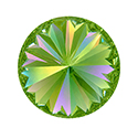 Aurora Crystal Point Back Foiled Rivoli - 14MM PERIDOT AB #2001AB
