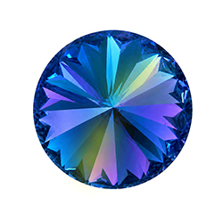 Aurora Crystal Point Back Foiled Rivoli - 14MM SAPPHIRE AB #7026AB