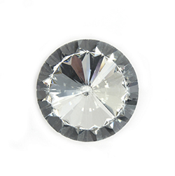 Aurora Crystal Point Back Foiled Rivoli - 12MM CRYSTAL #0001