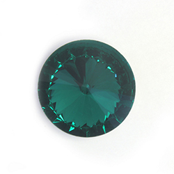 Aurora Crystal Point Back Foiled Rivoli - 14MM EMERALD #9021

