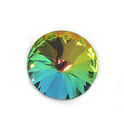 Aurora Crystal Point Back Foiled Rivoli - 12MM VITRAIL MEDIUM #0001VM
