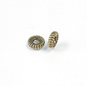 Metalized Plastic Engraved Bead - Wheel  10MM ANT GOLD