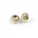 Metalized Plastic Engraved Bead - Round 13x8MM GOLD