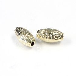 Metalized Plastic Engraved Bead - Oval 18x10MM GOLD