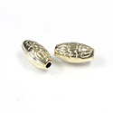 Metalized Plastic Engraved Bead - Oval 18x10MM GOLD