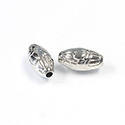 Metalized Plastic Engraved Bead - Oval 18x10MM SILVER