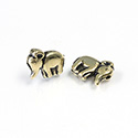 Metalized Plastic Engraved Bead - Elephant 15x13MM ANT GOLD